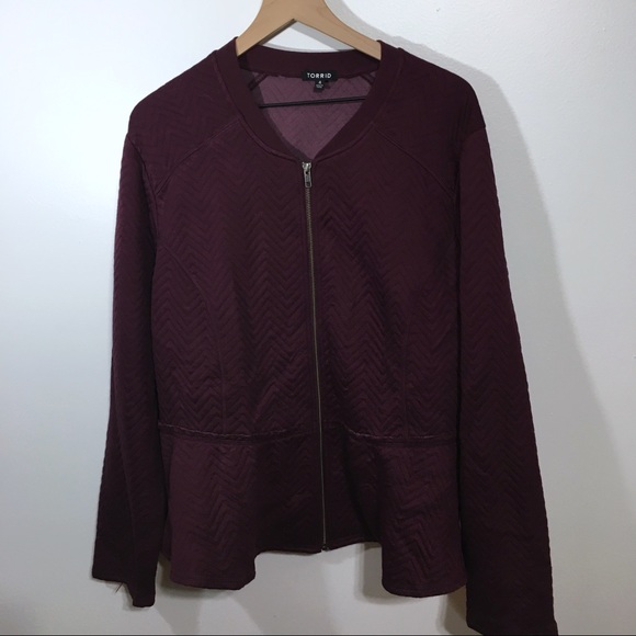 torrid Jackets & Blazers - Torrid Plum Zip Up Jacket, 4